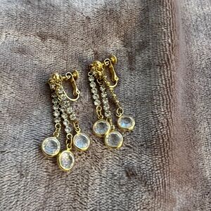 Elegant Gold and Crystal Drop Earrings